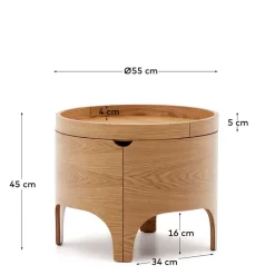Best Wohnen Runder Beistelltisch mit Esche Furnier - Raso