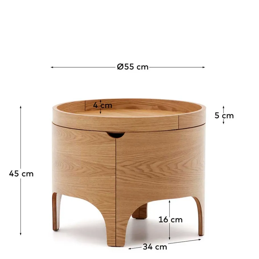 Best Wohnen Runder Beistelltisch mit Esche Furnier - Raso