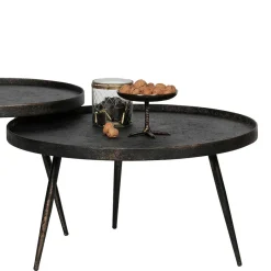 Discount Wohnen Runder Couchtisch aus Schichtholz & Metall - Niova