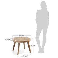 New Wohnen Runder Couchtisch Flanzios mit Baumkante