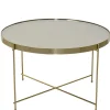 Discount Wohnen Runder Couchtisch mit Spiegelglas Platte - Justina