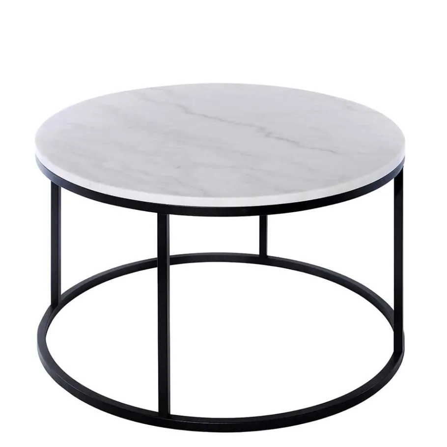 Best Wohnen Runder Design Couchtisch mit Marmorplatte - Ciliuma