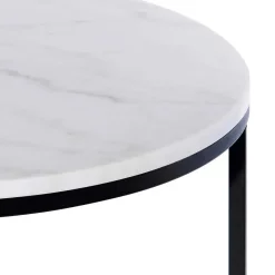 Best Wohnen Runder Design Couchtisch mit Marmorplatte - Ciliuma