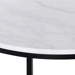 Best Wohnen Runder Design Couchtisch mit Marmorplatte - Ciliuma