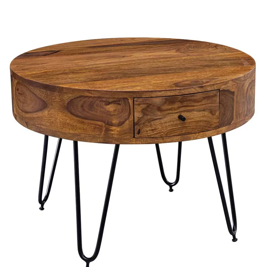 Hot Wohnen Runder Design Couchtisch mit Schublade - Pullman