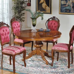 Sale Wohnen Runder Esstisch im Barockstil Magari mit Nussbaum Furnier