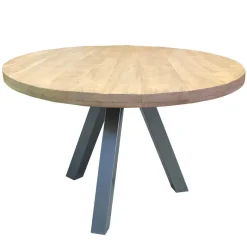 Sale Wohnen Runder Esstisch mit Holzplatte Mango - Belafoma