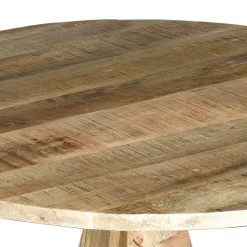 New Wohnen Runder Esszimmertisch aus Mangoholz Natur - Milwana