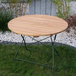Wohnen Runder Gartentisch Fiss klappbar