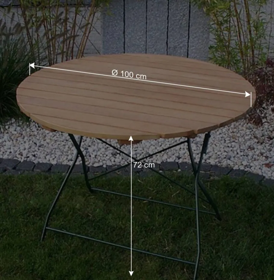 Wohnen Runder Gartentisch Fiss klappbar
