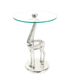 Best Wohnen Runder Glas Beistelltisch mit Giraffe als Fuß - Fenya
