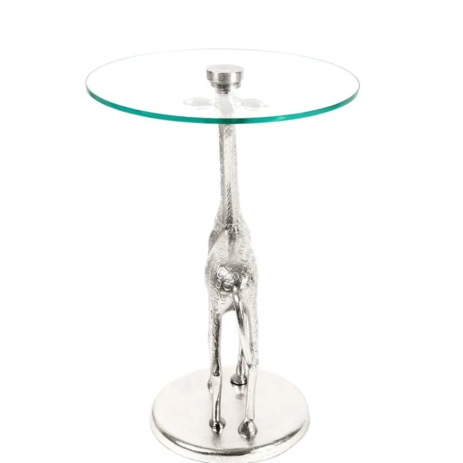 Best Wohnen Runder Glas Beistelltisch mit Giraffe als Fuß - Fenya