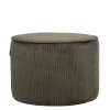 Best Wohnen Runder Hocker Pouf aus Cord in Oliv Grün - Brisbane