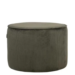 Best Wohnen Runder Hocker Pouf aus Cord in Oliv Grün - Brisbane
