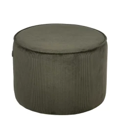 Best Wohnen Runder Hocker Pouf aus Cord in Oliv Grün - Brisbane