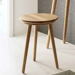 Hot Wohnen Runder Holz Beistelltisch aus Eiche Massivholz - Kopiana