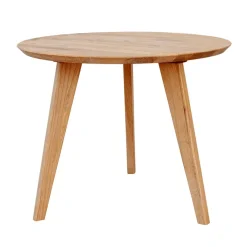 New Wohnen Runder Massivholz-Beistelltisch aus Eiche - Lnyza