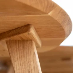 New Wohnen Runder Massivholz-Beistelltisch aus Eiche - Lnyza