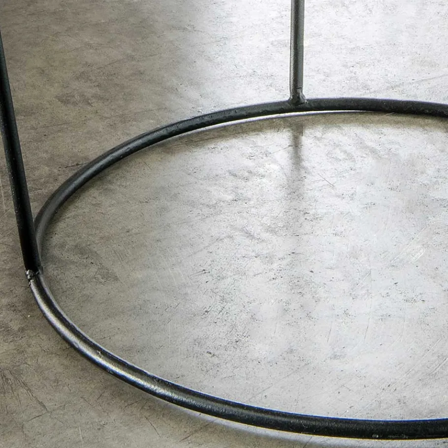 Best Wohnen Runder Metall Couchtisch mit abnehmbarer Platte - Anatana