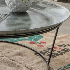 Best Wohnen Runder Metall Couchtisch mit abnehmbarer Platte - Anatana