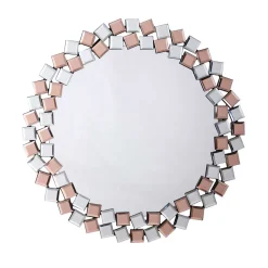Clearance Wohnen Runder Mosaik Spiegel in Rosegold - Promenada