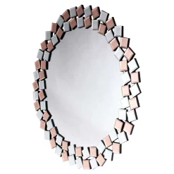 Clearance Wohnen Runder Mosaik Spiegel in Rosegold - Promenada