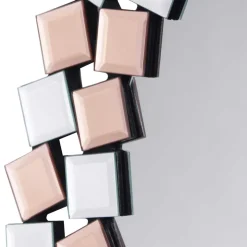 Clearance Wohnen Runder Mosaik Spiegel in Rosegold - Promenada