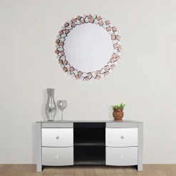 Clearance Wohnen Runder Mosaik Spiegel in Rosegold - Promenada
