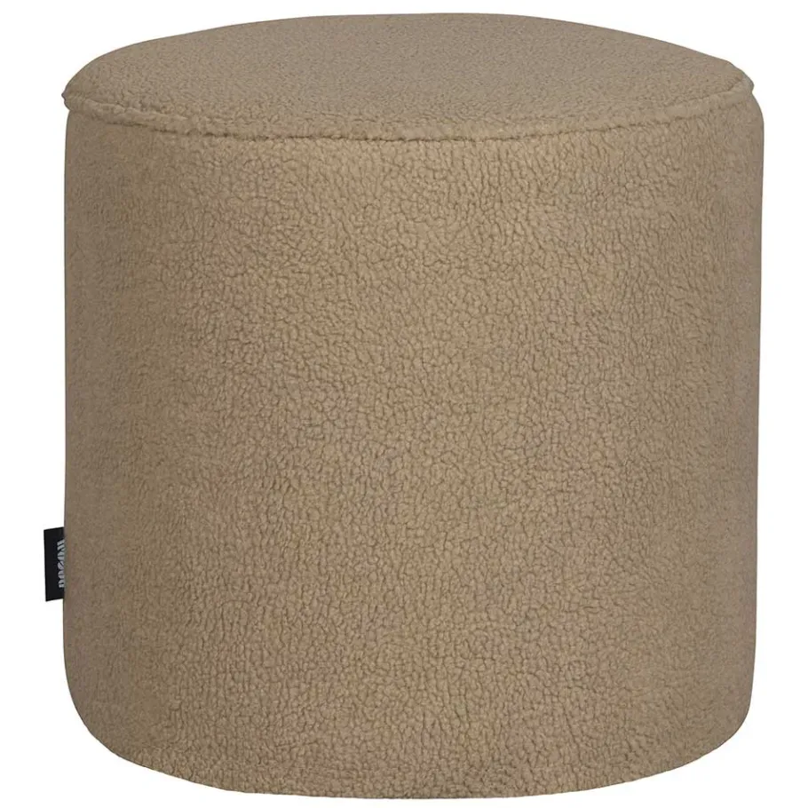 Wohnen Runder Plüsch Hocker in Beige - Belpasso
