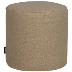 Wohnen Runder Plüsch Hocker in Beige - Belpasso