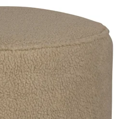 Wohnen Runder Plüsch Hocker in Beige - Belpasso