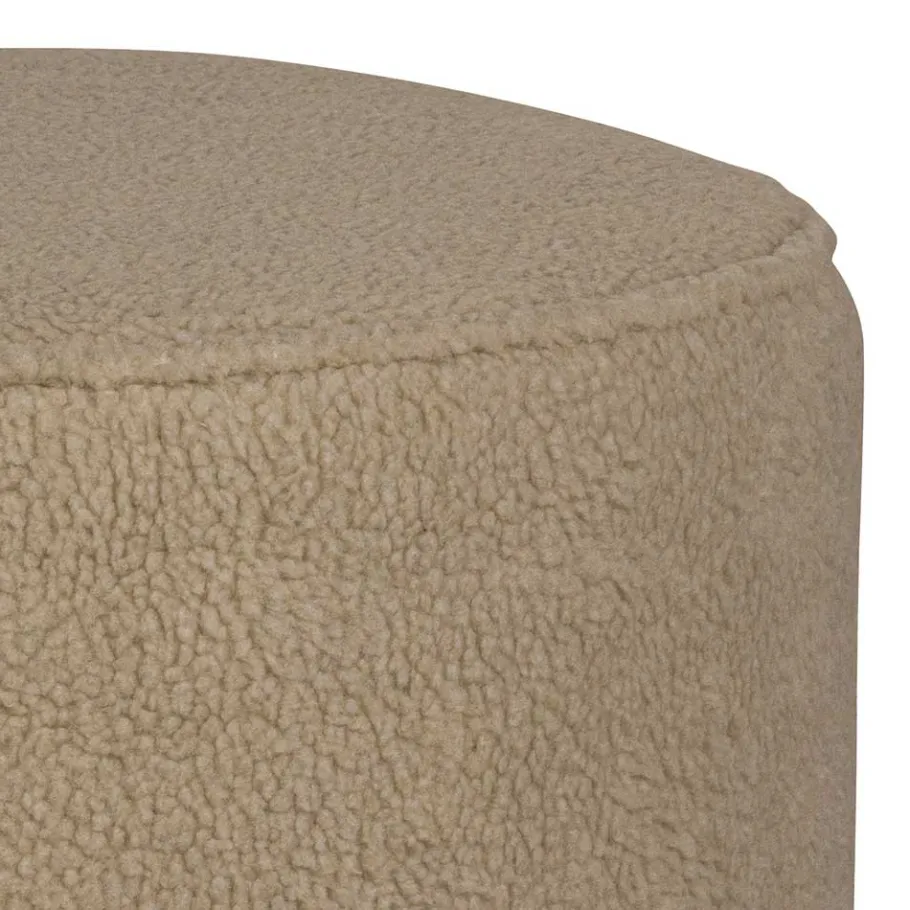 Wohnen Runder Plüsch Hocker in Beige - Belpasso