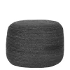 Clearance Wohnen Runder Pouf aus Jute Geflecht in Anthrazit - Triumph