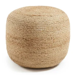 Online Wohnen Runder Pouf Hocker aus Geflecht Jute - Ianovar