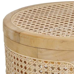 Online Wohnen Runder Rattan Wäschekorb in Natur - Vilrada