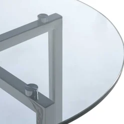 Sale Wohnen Runder Rauchglas Beistelltisch mit Bügelgestell - Teranim
