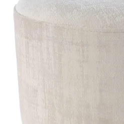 Wohnen Runder Samthocker in Creme & Beige & Gold - Charlie