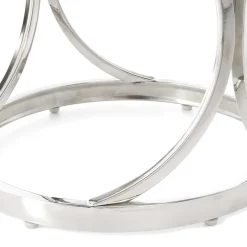 Outlet Wohnen Runder Schwarzglas Beistelltisch mit Edelstahl - Elian
