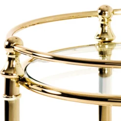 Clearance Wohnen Runder Servierwagen mit zwei Glasplatten - Perla