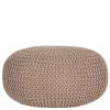 New Wohnen Runder Sitzpouf aus Strickstoff in Beige - Zardar