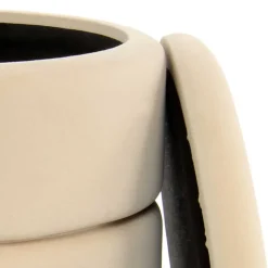 New Wohnen Runder Stauraum Hocker in Creme & Gold - Loeesa