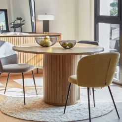 Clearance Wohnen Runder Säulentisch im Skandi Design - Ilvenda