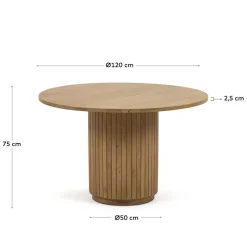 Clearance Wohnen Runder Säulentisch im Skandi Design - Ilvenda