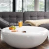 Online Wohnen Runder Wohnzimmer Designtisch in Weiß glänzend - Profi