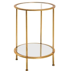 New Wohnen Runder Wohnzimmer Tisch mit Glas & Spiegelglas - Alisa