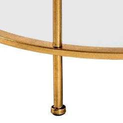 New Wohnen Runder Wohnzimmer Tisch mit Glas & Spiegelglas - Alisa