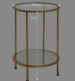 New Wohnen Runder Wohnzimmer Tisch mit Glas & Spiegelglas - Alisa