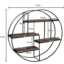 Best Wohnen Rundes Hängeregal im Industrial Style - Lusa