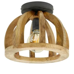 Clearance Wohnen Rustikale Deckenleuchte mit Holz Schirm - Dreamstar