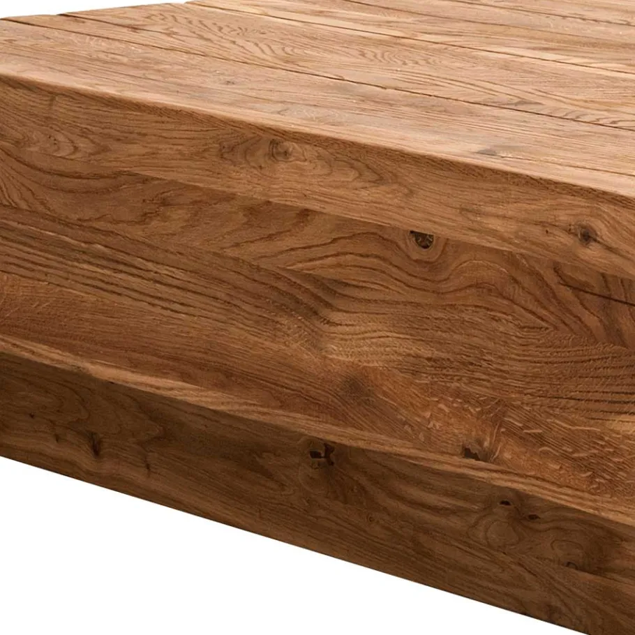 Best Wohnen Rustikaler Balken Couchtisch aus Eiche - Vrona